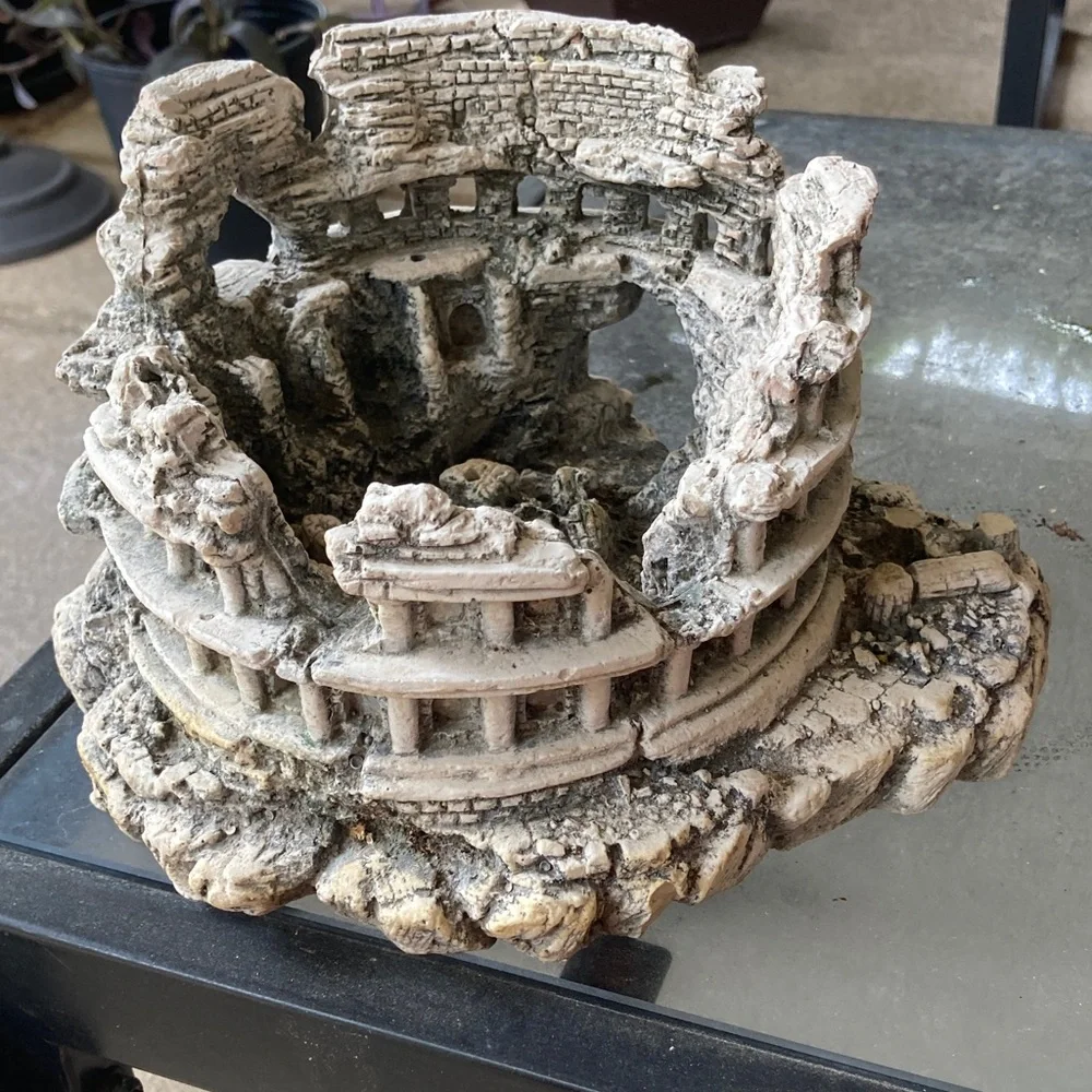 FISH Tank Ancient Ruins Decorative Sculpture